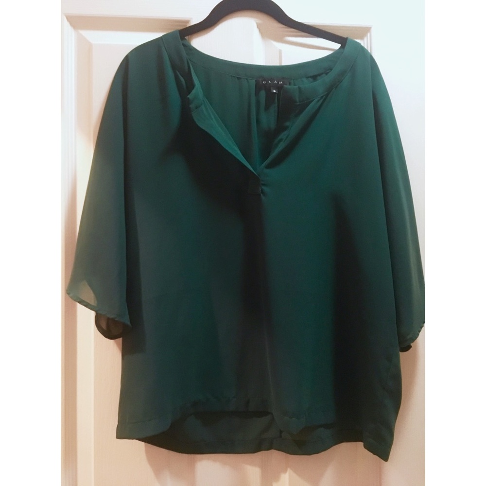 GLAM | semi-sheer blouse in size S!